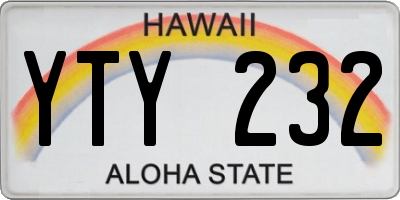 HI license plate YTY232