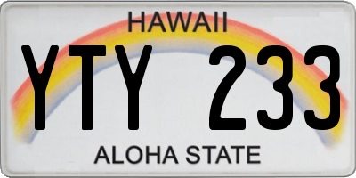 HI license plate YTY233