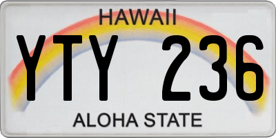 HI license plate YTY236