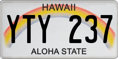 HI license plate YTY237