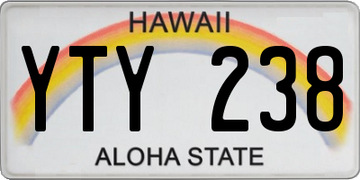 HI license plate YTY238