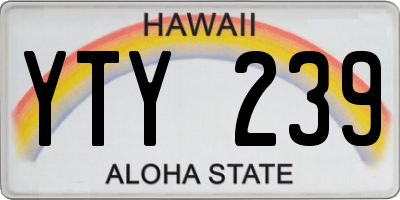 HI license plate YTY239