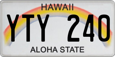 HI license plate YTY240