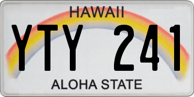 HI license plate YTY241