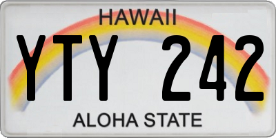 HI license plate YTY242