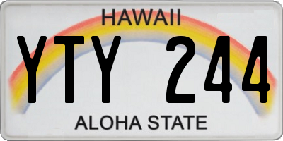 HI license plate YTY244