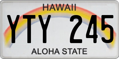 HI license plate YTY245