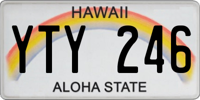 HI license plate YTY246
