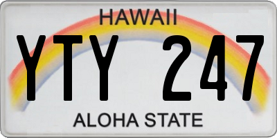 HI license plate YTY247