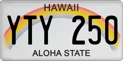 HI license plate YTY250