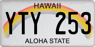 HI license plate YTY253