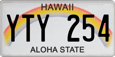 HI license plate YTY254