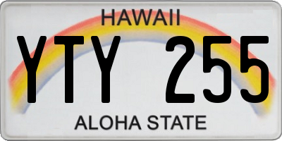 HI license plate YTY255