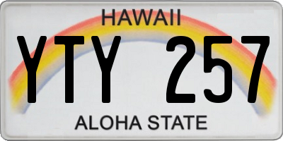 HI license plate YTY257