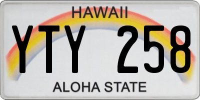 HI license plate YTY258