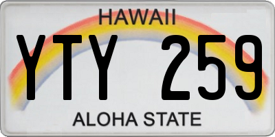 HI license plate YTY259