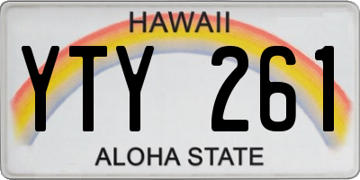HI license plate YTY261