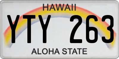 HI license plate YTY263