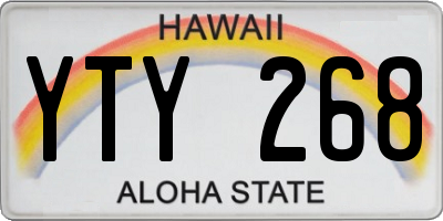 HI license plate YTY268