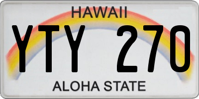 HI license plate YTY270