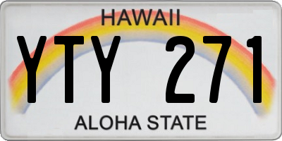 HI license plate YTY271