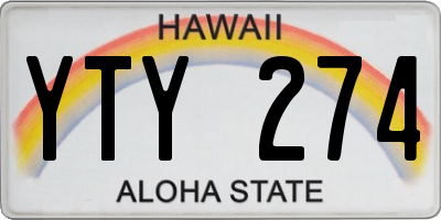HI license plate YTY274