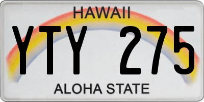 HI license plate YTY275