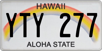 HI license plate YTY277