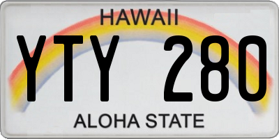 HI license plate YTY280