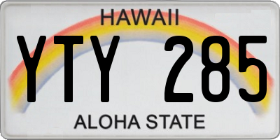 HI license plate YTY285