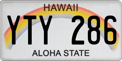HI license plate YTY286