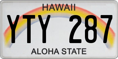 HI license plate YTY287