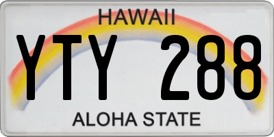 HI license plate YTY288