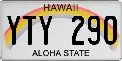 HI license plate YTY290