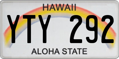 HI license plate YTY292