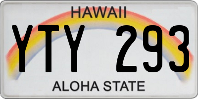 HI license plate YTY293