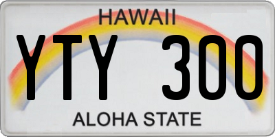 HI license plate YTY300