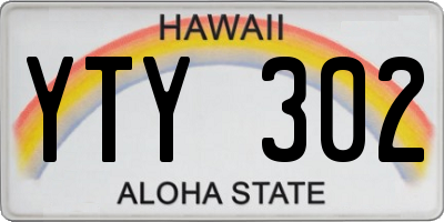 HI license plate YTY302