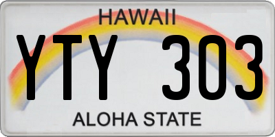 HI license plate YTY303