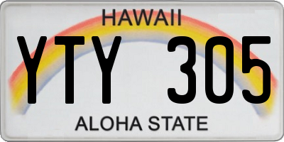 HI license plate YTY305