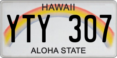 HI license plate YTY307