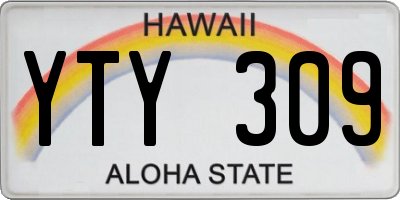 HI license plate YTY309