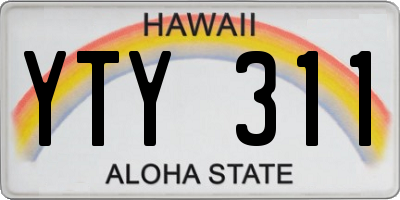 HI license plate YTY311