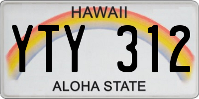HI license plate YTY312