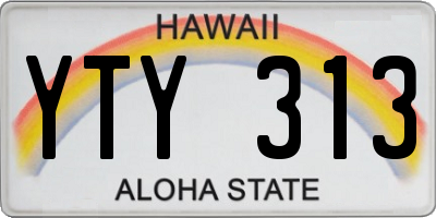 HI license plate YTY313