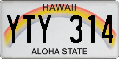 HI license plate YTY314