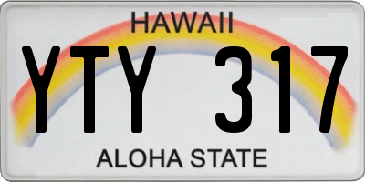 HI license plate YTY317
