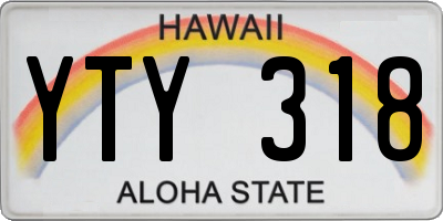 HI license plate YTY318