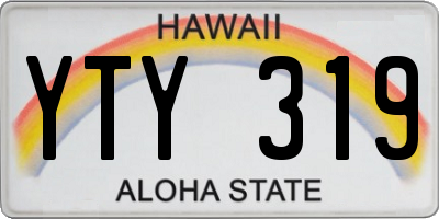 HI license plate YTY319