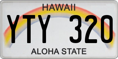 HI license plate YTY320